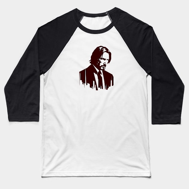 John Wick Retro Style Baseball T-Shirt by Jandara